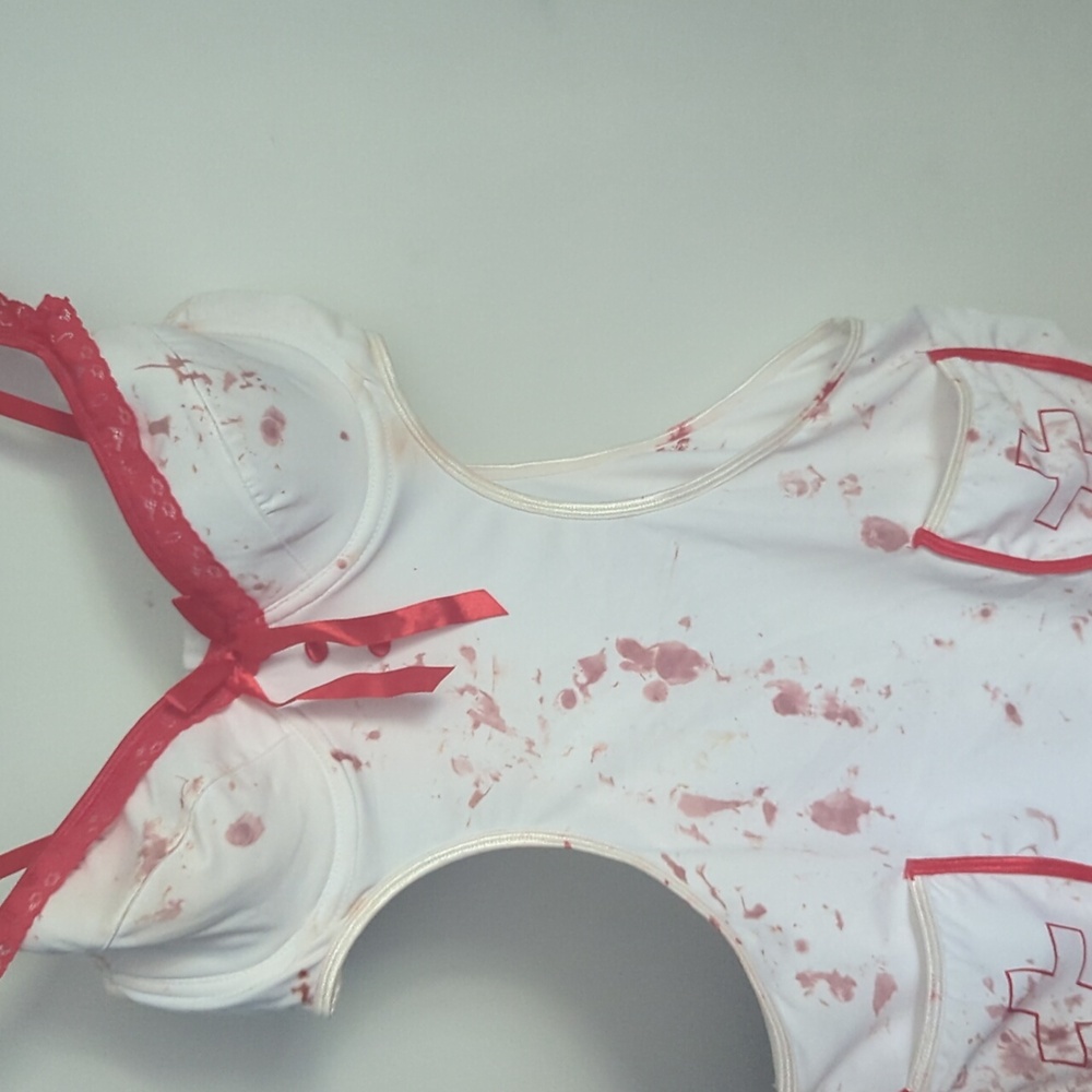 Women's White and Red Costume